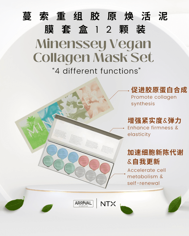 Minenssey Collagen Revitalizing Clay Mask Set, 12 pods